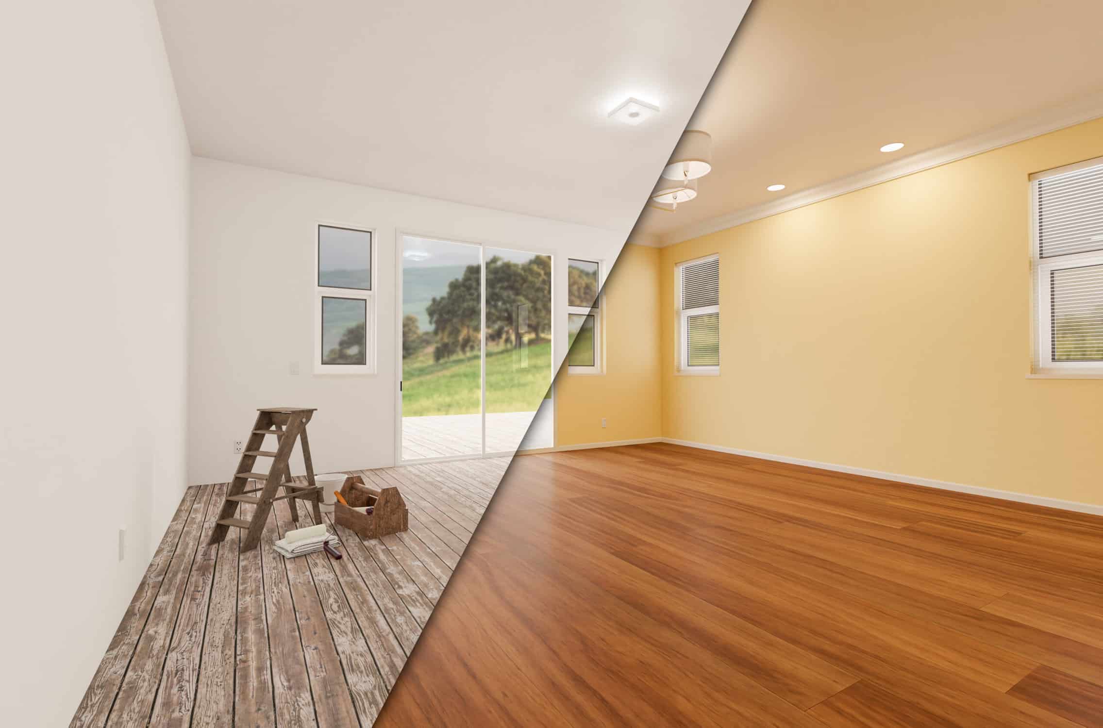 before and after of interior painting