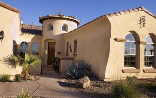 Elastomeric Masonry Coating - unique style yellow painted house