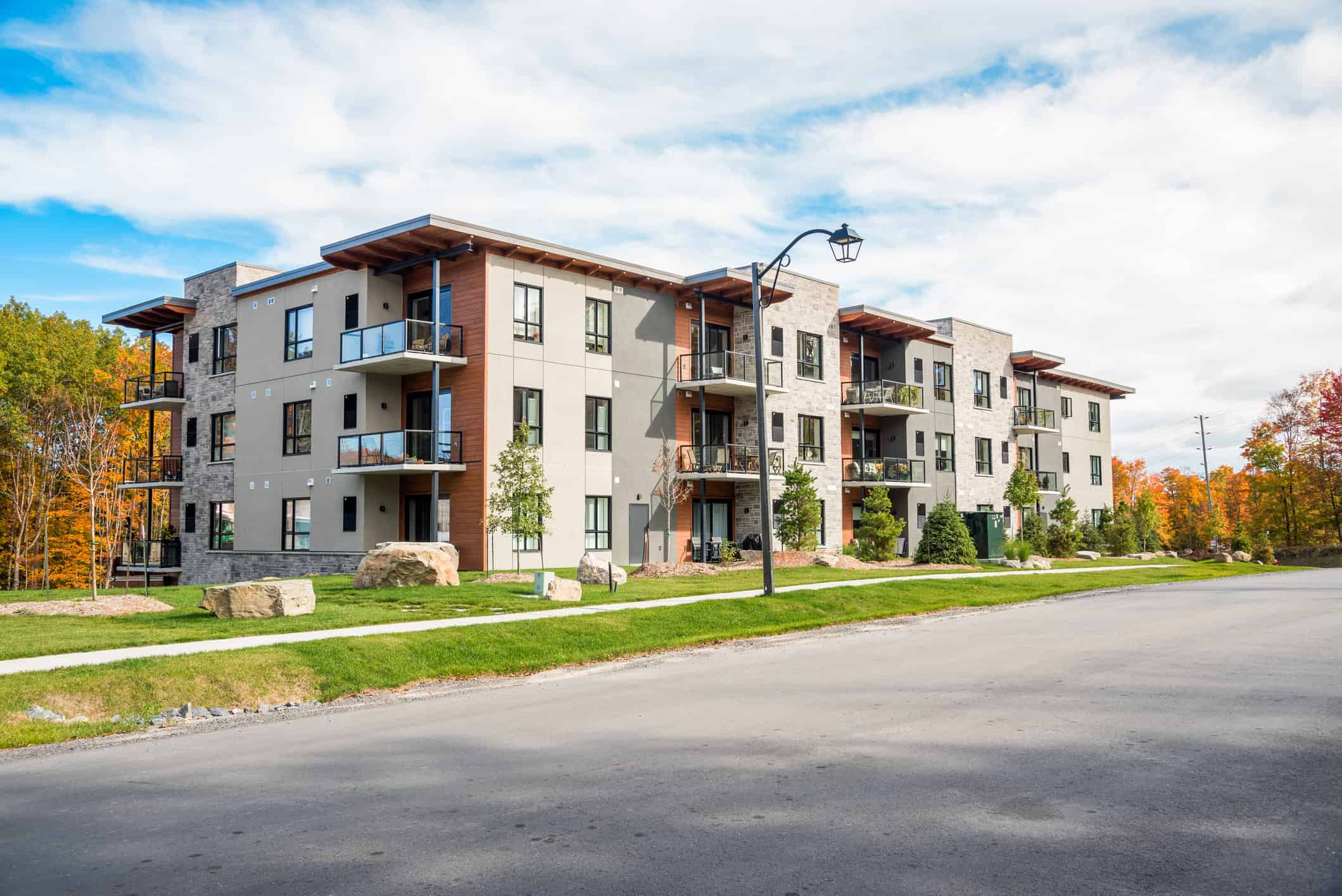 New aprtment building in a housing